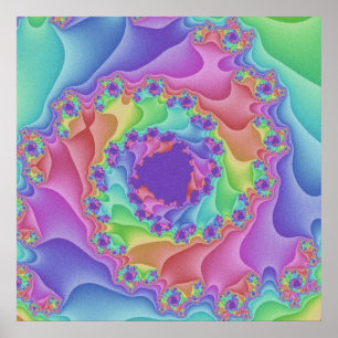 Aangepast Poster voor regenboogspiraalvormig paste