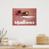 Aangepast Poster voor Softball Catcher (Keuken)
