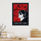Aangepast Poster voor tekstdeco-muziek (Keuken)