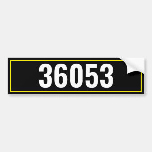 Aangepast postvaknummer bumpersticker