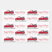 Aangepast Prettige feestdagen, Rode  Vrachtwagen K Inpakpapier Vel (Voorkant)