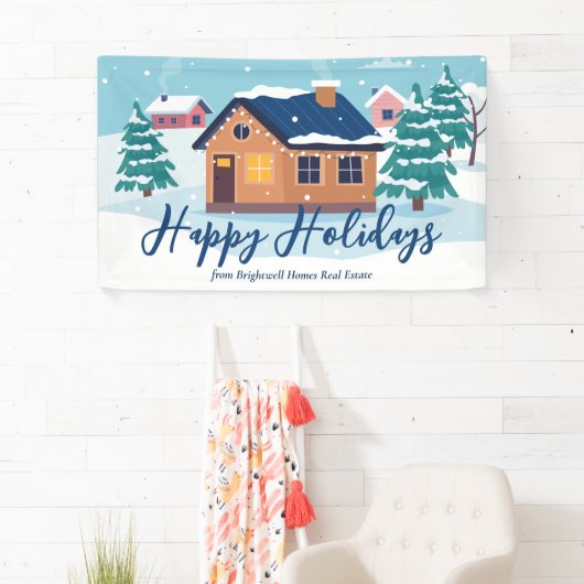 Aangepast prettige feestdagen Vastgoedbedrijf Fees Spandoek (Insitu)