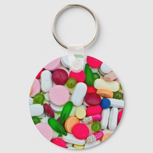 Aangepast product voor kleurrijke pillen sleutelhanger (Voorkant)