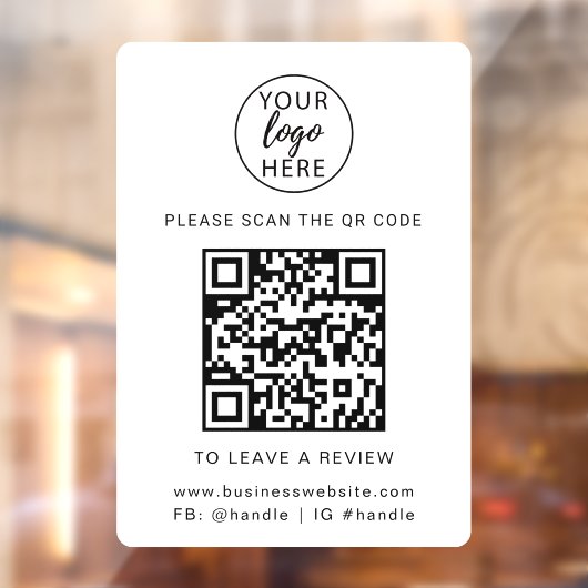 Aangepast professioneel bedrijfslogo en QR-code Raamsticker (Vel 2)