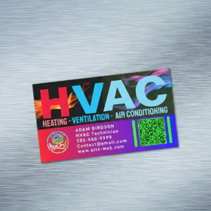 Aangepast professioneel HVAC-bedrijfslogo & QR-cod Magnetisch Visitekaartje
