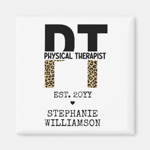 Aangepast PT Fysieke Therapist Cheetah-afdrukken Magneet