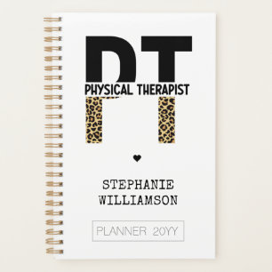 Aangepast PT Fysieke Therapist Cheetah-afdrukken Planner