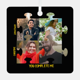 Aangepast puzzelstuk foto Jij maakt mij compleet k Metalen Ornament