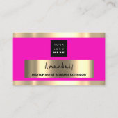 Aangepast QR-CODE Logo Roze goud Visitekaartje (Voorkant)
