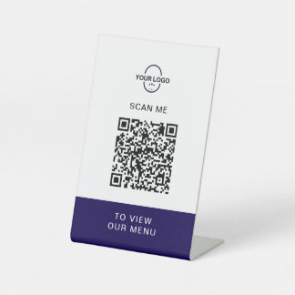 Aangepast QR-code menustandaard | Contactloos rest Reclamebord Met Voetstuk
