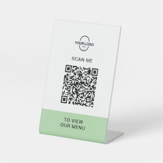 Aangepast QR-code menustandaard | Contactloos rest Reclamebord Met Voetstuk