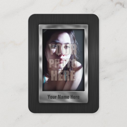 Aangepast QR-codeprofiel Foto-metaal Visitekaartje (Voorkant)