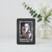 Aangepast QR-codeprofiel Foto-metaal Visitekaartje (Staand voorkant)