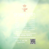 Aangepast QUEEN BEE wit bedrijfs open uur logo Raamsticker (Vel 3)