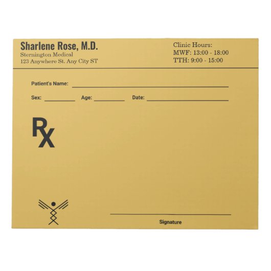 Aangepast recept Notitieblok – Bewerkbare Doctor R (Voorkant)