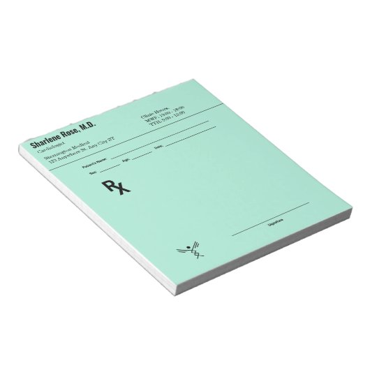 Aangepast recept Notitieblok – Bewerkbare Doctor R (Schuin)