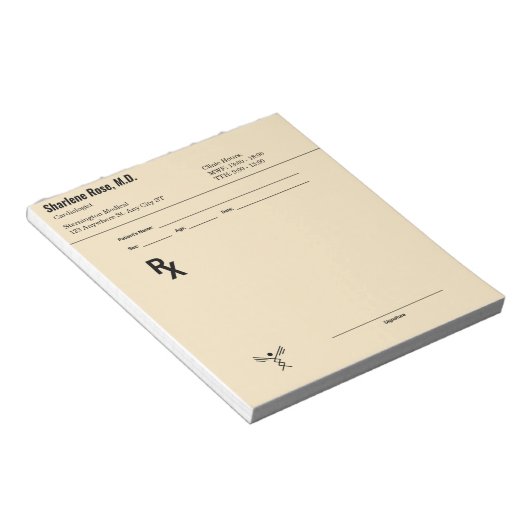 Aangepast recept Notitieblok – Bewerkbare Doctor R (Schuin)