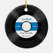 Aangepast record personaliseren keramisch ornament (Achterkant)