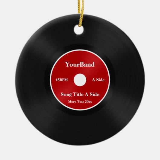 Aangepast record personaliseren keramisch ornament (Voorkant)