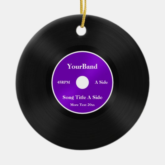 Aangepast record personaliseren keramisch ornament (Voorkant)