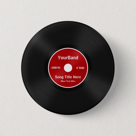Aangepast record personaliseren ronde button 5,7 cm (Voorkant)