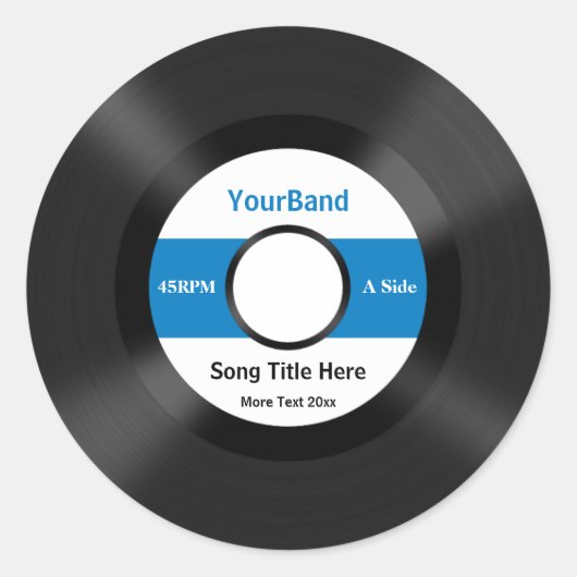 Aangepast record personaliseren ronde sticker (Voorkant)