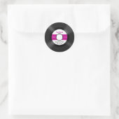 Aangepast record personaliseren ronde sticker (Tas)