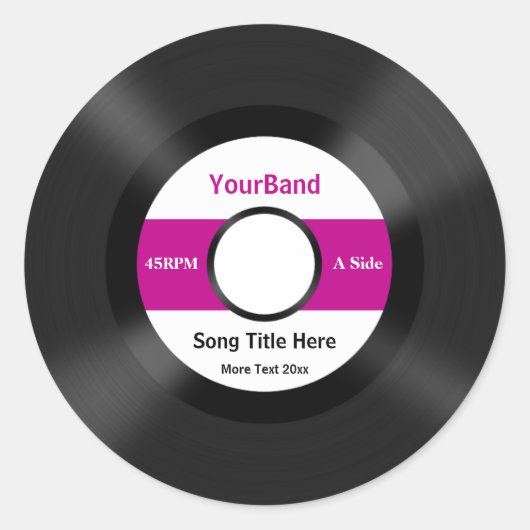 Aangepast record personaliseren ronde sticker (Voorkant)