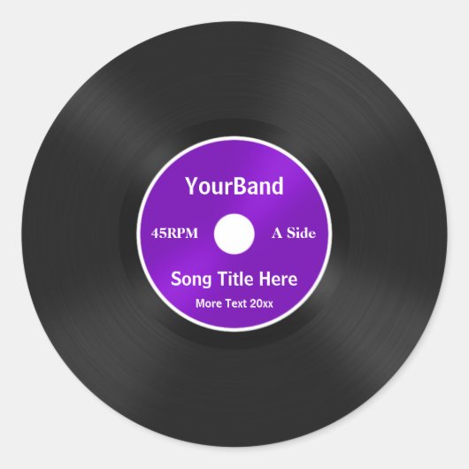 Aangepast record personaliseren ronde sticker (Voorkant)