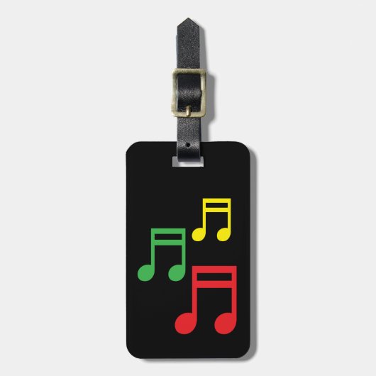 Aangepast reis bagagelabel met muzieknoten (Voorkant verticaal)