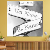 Aangepast Relatie Straatbord Canvas Afdruk (Insitu (Woonkamer))