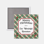 Aangepast Restaurant Christmas Plaid Magneet (Voorkant / Achterkant)