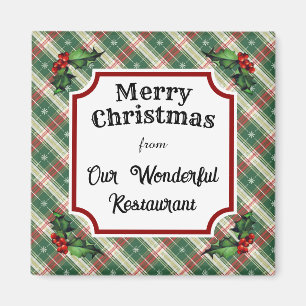 Aangepast Restaurant Christmas Plaid Magneet