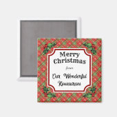 Aangepast Restaurant Kerst Rood Plaid Magneet (Voorkant / Achterkant)
