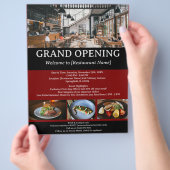 Aangepast restaurant of café Grand Opening Flyer (Hand)