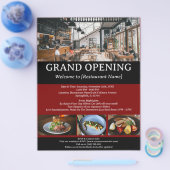 Aangepast restaurant of café Grand Opening Flyer (Enkel)