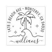Aangepast retouradres Stempel met palmstructuur - (Design)