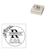 Aangepast retouradres van de familie met monogram, 	rubberstempel (Gestempeld)