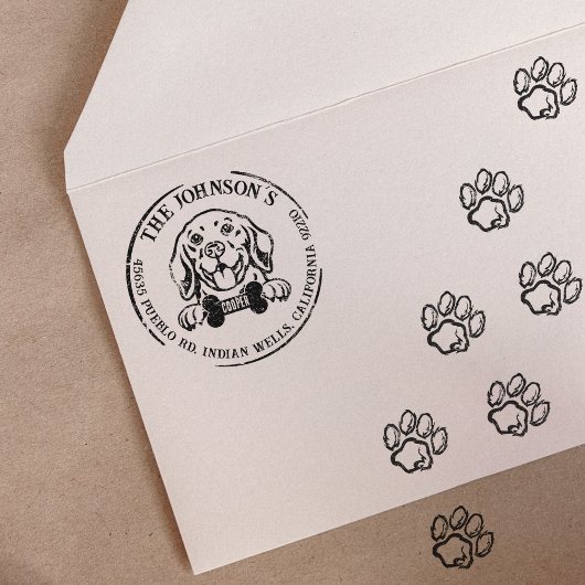 Aangepast retouradres voor beagle 	rubberstempel