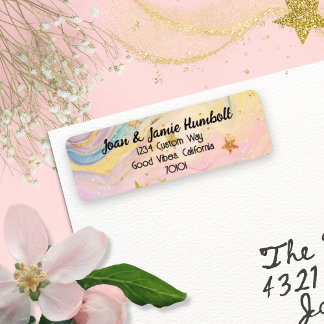 Aangepast retouradreslabel Roze Galaxy Spiraal Etiket