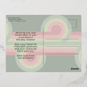 Aangepast Retro Abstract Golven Kunstpatroon Echt Folie Feestdagen Briefkaart (Achterkant)