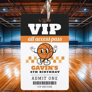 Aangepast Retro Basketbal Verjaardagsfeest Favorie Badge