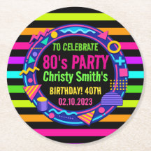 Aangepast Retro Neon 80's Verjaardagsfeestje