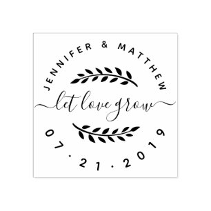 Aangepast ritueel script laat liefde bruiloft verb rubberstempel