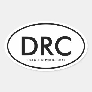 Aangepast Roeiclub Monogram Ovale Sticker