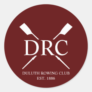 Aangepast Roeiclub Monogram Ronde Sticker