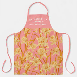 Aangepast Romantisch Waterverf Daffodil Patroon Schort