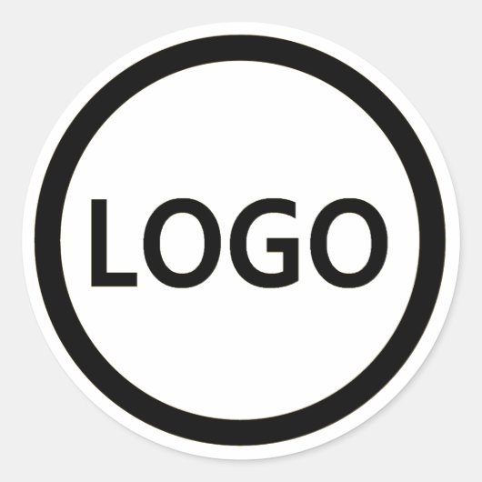 Aangepast Rond Cirkel Bedrijfslogo Minimalistisch Ronde Sticker (Voorkant)