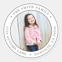 Aangepast Rond Foto Retouradres Label Sticker