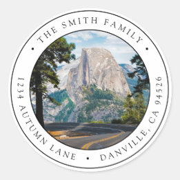 Aangepast Rond Foto Retouradreslabel | Yosemite Ronde Sticker